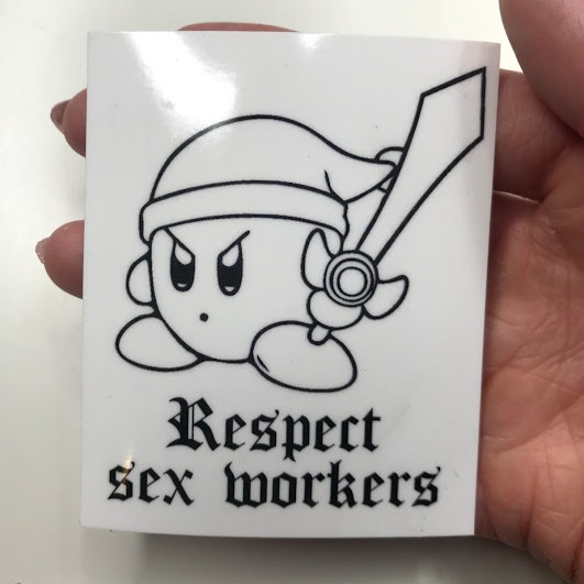 kirby respect sex workers sticker